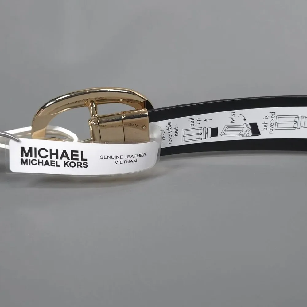 MICHAEL KORS Women’s New Belt Twist Reversible Leather‎ Logo MEDIUM Casual